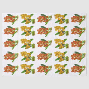 Vintage Orange Yellow Exotic Orchid Flower Tissue Paper