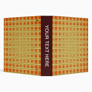 Vintage Orange, Yellow Techno Dots Pattern 2 Binder
