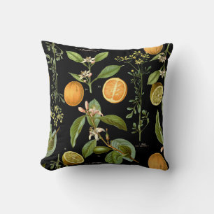 Vintage Oranges and Lemons Throw Pillow