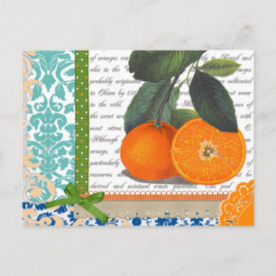 Vintage Oranges Collage Postcard