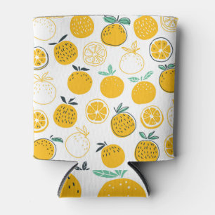 Vintage Oranges Fruits Seamless Illustration Can Cooler
