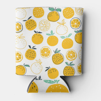 Vintage Oranges Fruits Seamless Illustration Can Cooler