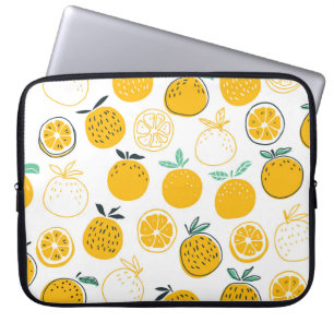 Vintage Oranges Fruits Seamless Illustration Laptop Sleeve