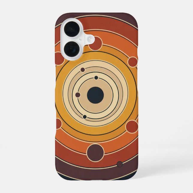 Vintage Orbital Rings iPhone 16 Case (Back)