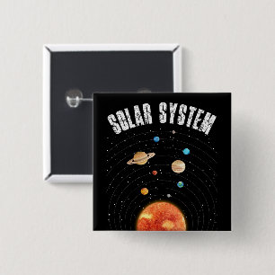 Vintage Orbits of the Planets Astronomy Lover  2 Inch Square Button