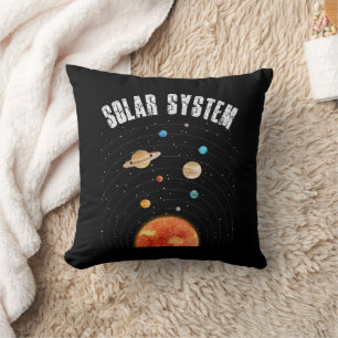 Vintage Orbits of the Planets Astronomy Lover Throw Pillow