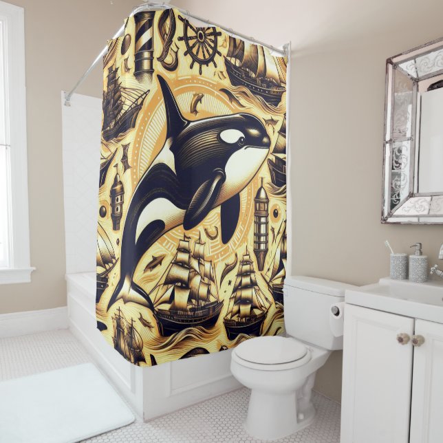Vintage Orca Nautical Pattern (In Situ)