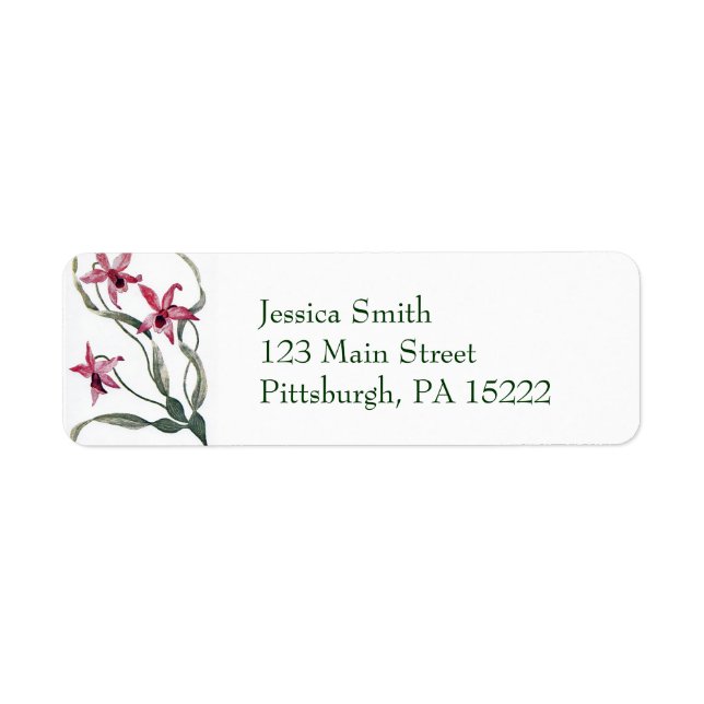 Vintage Orchid Address Labels (Front)