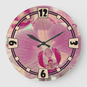 Vintage, Orchid Large Clock