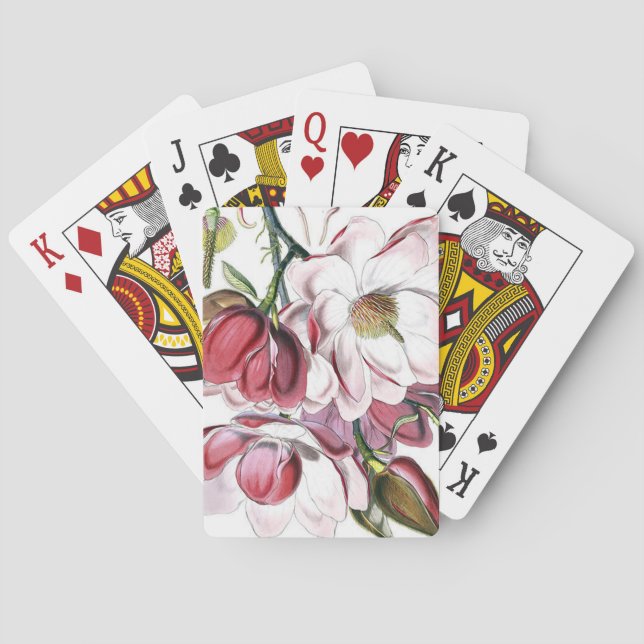 Vintage Orchids Flowers Illustration Art Playing Cards (Back)