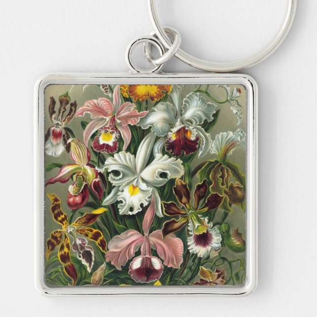 Vintage Orchids Keychain (Front)