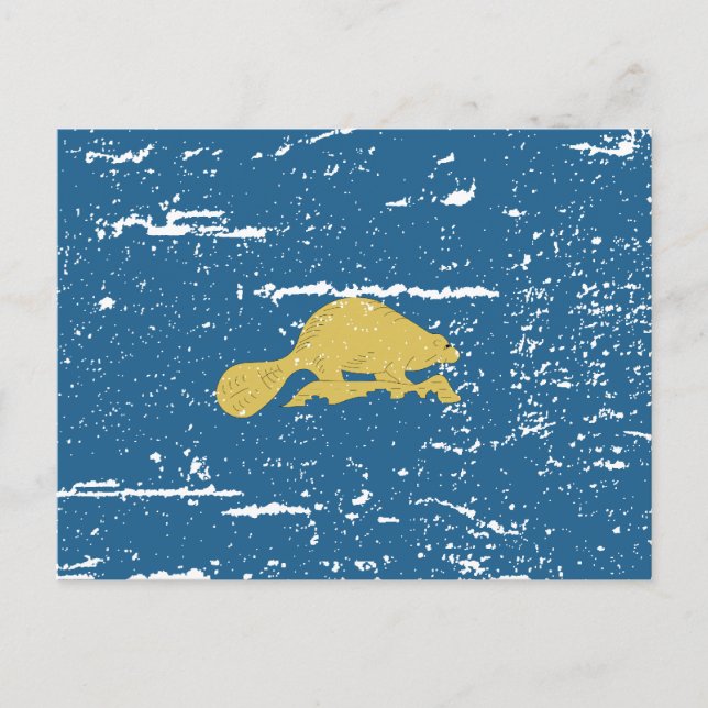 Vintage OREGON Flag Postcard (Front)