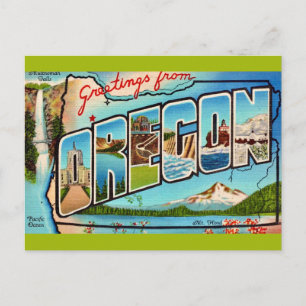 Vintage Oregon  Greeting Postcard