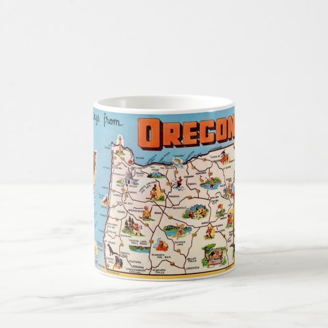 Vintage Oregon Map Mug (Center)