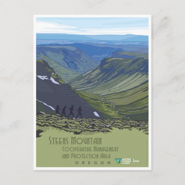 Vintage Oregon Steens Mountain Travel Postcard (Front)