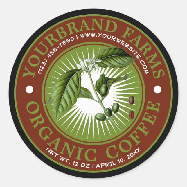 Vintage Organic Coffee Label Template (Front)