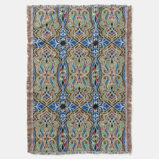 Vintage Oriental Arabian Pattern Throw Blanket Zazzle.ca