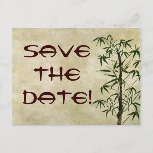 Vintage Oriental Bamboo 1 Announcement Postcard
