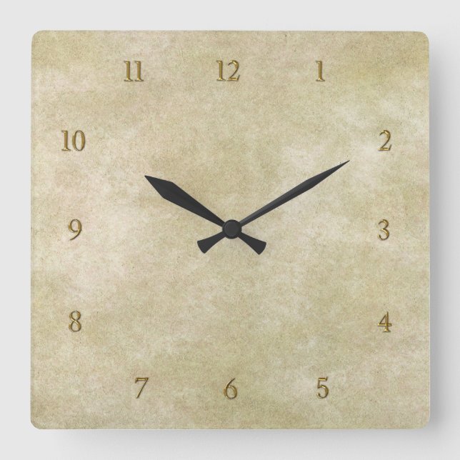 Vintage Oriental Bamboo 1 Square Wall Clock (Front)