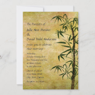 Vintage Oriental Bamboo 2 Wedding Invitation
