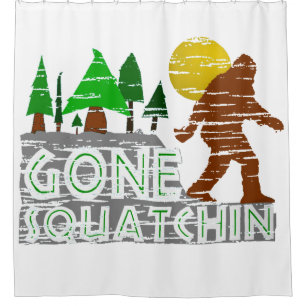 Vintage Original Gone Squatchin Shower Curtain