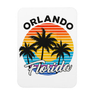 Vintage “Orlando Florida” Retro Sunset and Palm Magnet