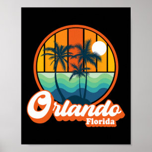 Vintage Orlando Florida Summer Vacation Beach Souv Poster