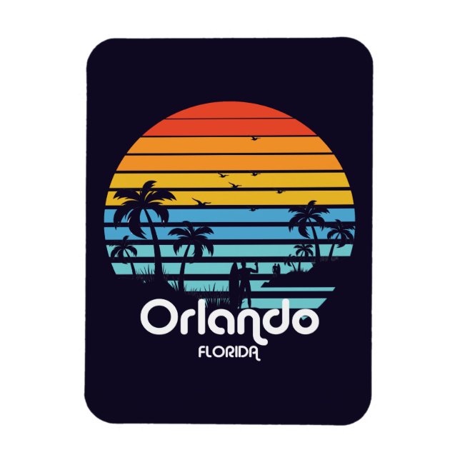 Vintage Orlando Florida Sunset Magnet (Vertical)