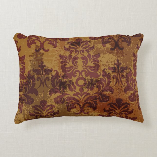 Vintage ornament, baroque rococo texture. accent pillow (Front)