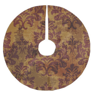 Vintage ornament, baroque rococo texture. brushed polyester tree skirt