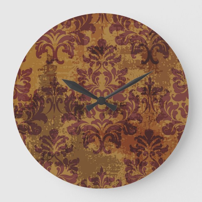 Vintage ornament, baroque rococo texture. large clock (Front)