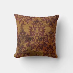 Vintage ornament, baroque rococo texture. throw pillow