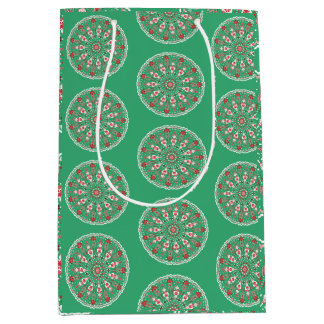 Vintage ornament holiday wrapping paper medium gift bag