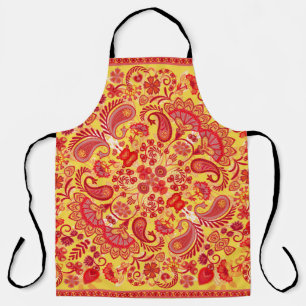vintage ornament paisley bandana print, silk neck apron