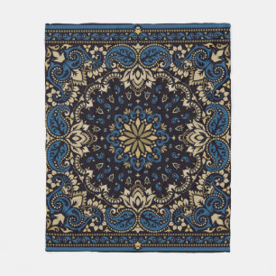vintage ornament paisley Bandana Print, silk neck  Fleece Blanket