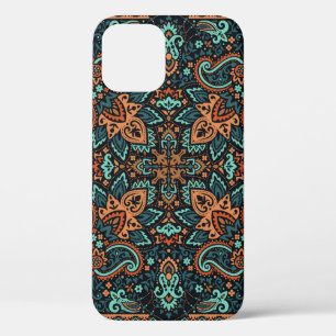 Vintage ornament paisley Bandana, silk neck scarf  iPhone 12 Case