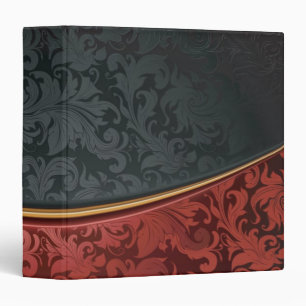 Vintage ornament red and black binder