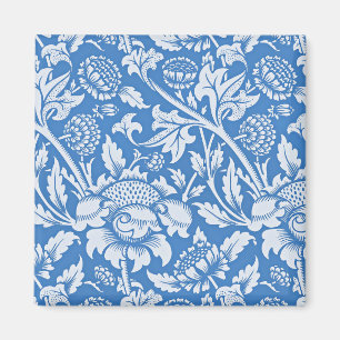 Vintage ornamental blue pattern magnet