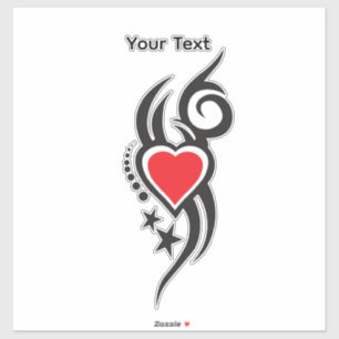 Vintage Ornamental Heart with Floral Tattoo Art