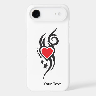 Vintage Ornamental Heart with Floral Tattoo Art