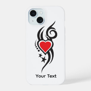 Vintage Ornamental Heart with Floral Tattoo Art iPhone 15 Case