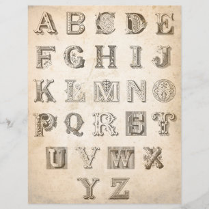 Vintage ornamental old letters to cut out collage