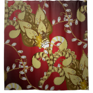 Vintage ornamental pattern on a red, yellow and b