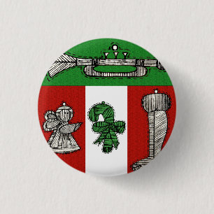 Vintage Ornaments 1 Inch Round Button