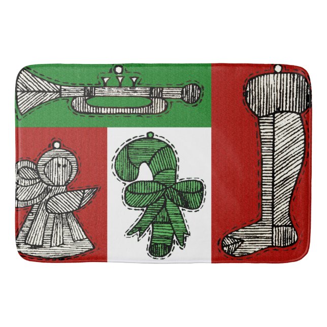 Vintage Ornaments Bath Mat (Front)