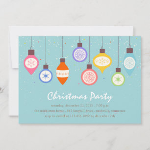 Vintage Ornaments Christmas/Holiday Party Invitation