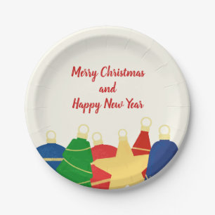 Vintage Ornaments Christmas party Paper Plate