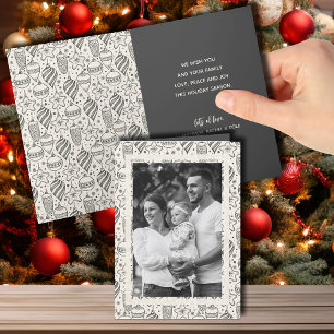 Vintage Ornaments Christmas Photo Folded Holiday Card