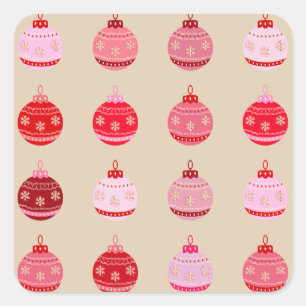 Vintage Ornaments Christmas Square Sticker