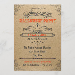 Vintage Ornaments Halloween Invitation